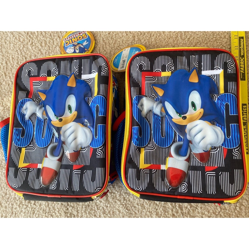 Sonic The Hedgehog Insulated Lunch Bag for Kids School Cooler Bags NWT